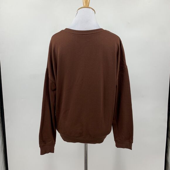 Disney Winnie The Pooh Sweater Womens S Brown Crew Neck Micro Fleece Pullover - Picture 6 of 12